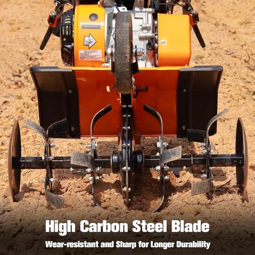212CC Gas Tiller, Rototiller Gas Powered, 22" Adjustable Width