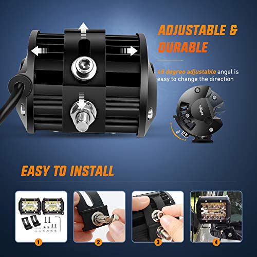 Nilight 2 Pcs 4 Inch 60W Led Pods with 2 Inch Tow Hitch Mounting Brackets Backup Reverse Lights Rear Light Bar for Pickup ATV SUV Truck Trailer Boat - color: Led Pods + 2" tow hitch +Wiring Harness