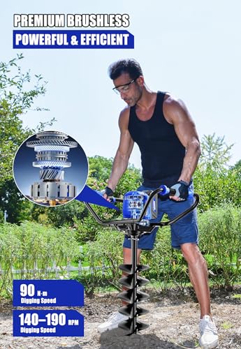 Wild Badger Power 40V Cordless Electric Earth Auger Post Hole Digger Kit