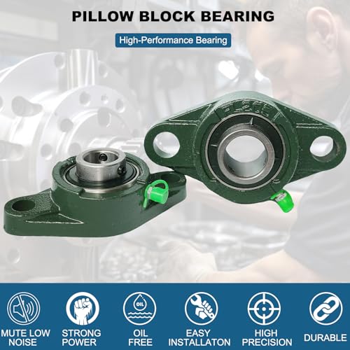 4 Pack UCFL205-16 Pillow Block Bearing, Flange Mount Ball Bearing Unit, 1 Inch Bore, 2-Bolt Flange, Self Aligning Cast Iron Housing, Set Screw Locking Style Flange Pillow Block Bearing - style: UCFL205-16