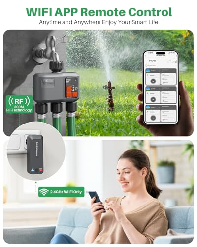 WiFi Sprinkler Timer 3 Zone, 984ft Range Smart Water Timer for Garden Hose - style: 3 Zone