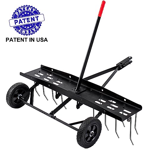 Suchtale 40 Inch Tow Behind Lawn Dethatcher with 20 Spring Tines - size: 40-inch