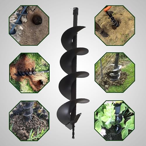 6 Inch Auger Bit Pneumatic Column Fence Digger Soil Drill Bit 6 Inch Ball Bed Digging Pile Hole Planting Tool for Inside Diameter 3/4 Inch Shaft Auger - size: 6 Inch