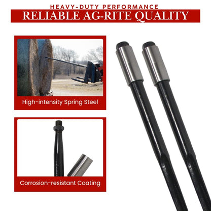 Ag Rite 2-Spear Combo Conus 2 Bale Spears, 43 Inch, 3350 lb Capacity - size: 43 Inch