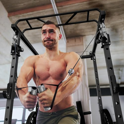 RitFit PPC-P3 Power Cage with Cable Crossover System, 1200LB Capacity - color: Black, style: Power cage only rack