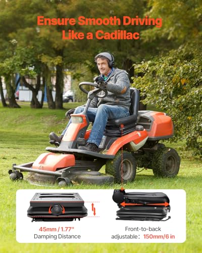 VEVOR Seat Suspension Kit with Seat Slider Track, Universal Seat Suspension with Dust Cover, 6in Front-to-Back Adjustable, Tractor Seat Suspension ‎Kit for Zero Turn Lawn Mower, Forklift - style: With Slide Rail W/Dust Cover