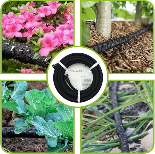 Short Round Rubber Garden Soaker Hose 8ft 5/8in Irrigation Hose - size: 8FT by 5/8"