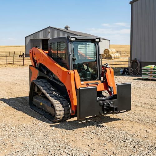 Skid Steer Mount Plate – 3/8 in, 2" Receiver, Black - color: Black