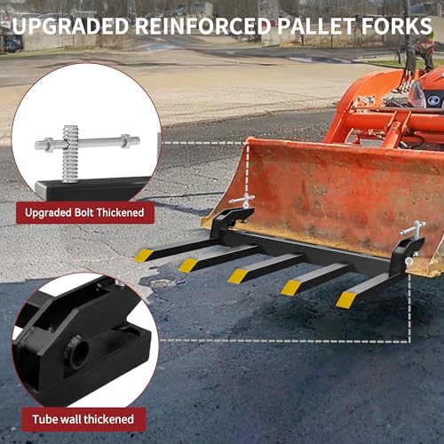 YITAMOTOR 2500lbs Clamp on Debris Forks Fits 48" Tractor Bucket Loader - size: 5 Debris Forks