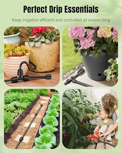 Pawfly 10 Pcs 1/2" Irrigation End Cap for 1/2" Irrigation Tubing (1/2" ID x 0.64" OD), 1/2" Drip Irrigation Fittings with Lock Nuts, Barbed Drip Tubing Connectors for Garden Irrigation System - size: 10pcs 1/2" Nut Plug