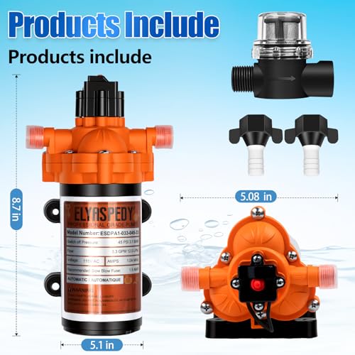 Upgraded 33-Series 115VAC 3.3 GPM, 45 PSI Self-Priming Water Pressure Pump - size: 115V 3.3