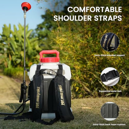 3Gal Battery Powered Garden Sprayer Compatible with Milwaukee 18V Battery - color: Red