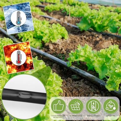 500 ft 5/8 Inch Drip Tape Irrigation Kit Drip Tape 8 Mil 8" Spacing Hose Garden Watering Tubing System Automatic Irrigation Equipment for Plant, Landscape, Yard, Lawn and Farm - size: 8 Mil, 500ft