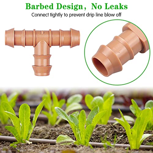 Gardrip Drip Irrigation Barbed Tee: 30 Pack Drip Irrigation Tee Parts Fits for 1/2 Inch Drip Irrigation Tubing 17mm 0.600" ID for Patio Lawn Garden - color: 30 Pack Tee