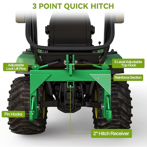 AUTOSAVER88 3000LB 3 Point Quick Hitch Attachment for CAT 1 Tractor, Green - color: Green