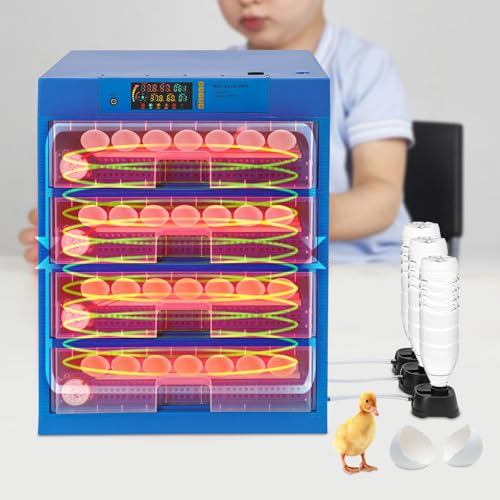 256 Eggs Incubator, Fully Automatic Egg Hatcher with LED Display & Automatic Egg Turning, Digital Poultry Hatcher for Chicken, Duck, Goose, Quail, Peacock Eggs (256) - size: 256
