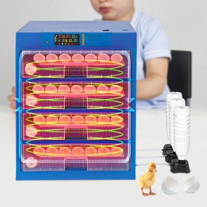 256 Eggs Incubator, Fully Automatic Egg Hatcher with LED Display & Automatic Egg Turning, Digital Poultry Hatcher for Chicken, Duck, Goose, Quail, Peacock Eggs (256) - size: 256