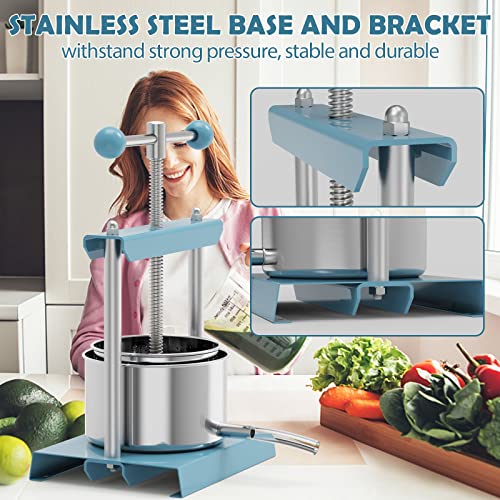 SQUEEZE master Cheese Tincture Herb Fruit Wine Manual Press (0.8 Gallon, Blue) - color: Blue, size: 0.8 Gallon