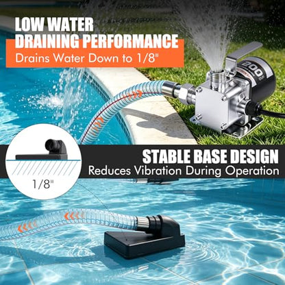FMCNMech 110V Portable Electric Water Transfer Pump - color: Water Pump With Switch