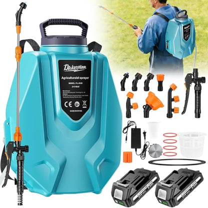 Backpack Sprayer with 2 X 2.5Ah Battery, 5H Continuous Spraying - Weed Sprayer for Lawn Garden 3.2 Gallon, with 7 Nozzles & Telescopic Wand, Battery Powered, Compatible with Makita 18V Battery - size: 3.2 Gallon