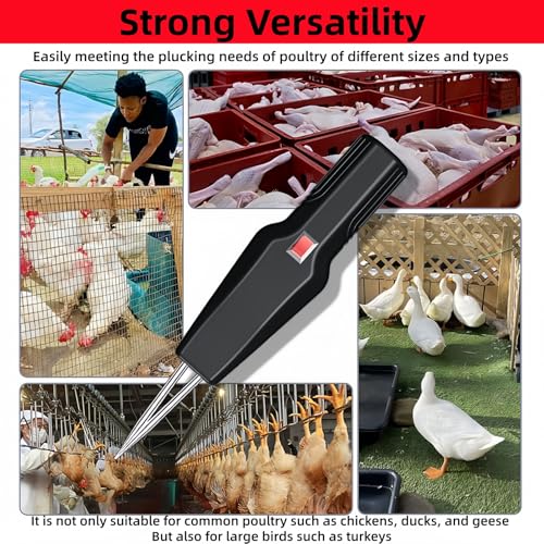 Handheld Chicken Plucker, Electric Quick Chicken Poultry Feather Plucking Device Portable Rechargeable Waterproof Feather Puller for Chickens Ducks Geese and Turkeys