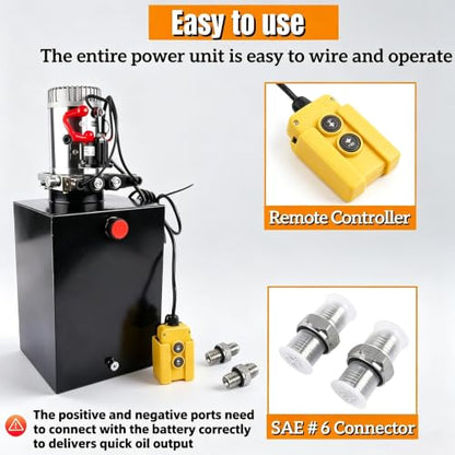 20 Quart Double Acting Hydraulic Power Unit 12V 3200 PSI - color: Double Acting, size: 20 Quart