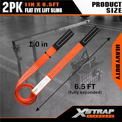 XSTRAP STANDARD 2PK 1"x6.5ft Lifting Sling Straps 2000 lb Vertical Capacity - style: 2PK 1''x6.5ft