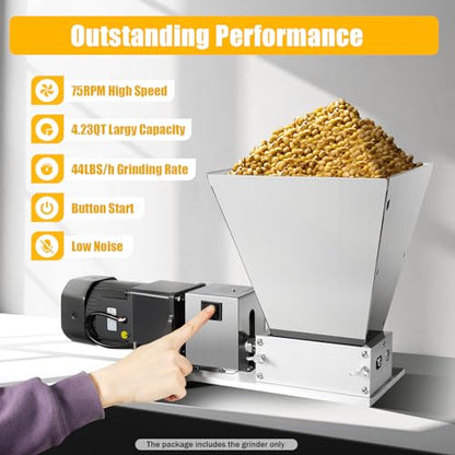 Electric Grain Grinder Mill Commercial Corn Heavy Duty Flour Mill Cereals Grinder Machine For Rice Corn Grain Coffee Wheat Feed
