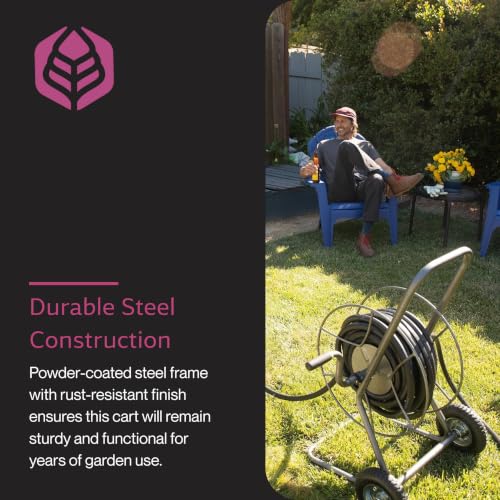 Yard Butler Hose Cart, Metal Hose Caddy, 2 Wheels, 200 Feet - size: 200 ft