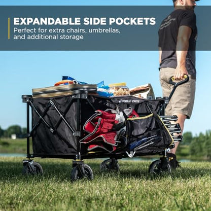 Gorilla Carts Collapsible Folding Outdoor Utility Wagon, 7 Cu Ft, Black - color: Black