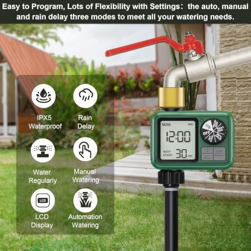 2 Pack Water Timer for Outdoor Garden Hose, Sprinkler Timer - style: 1 Brass Outlet-2 Pack