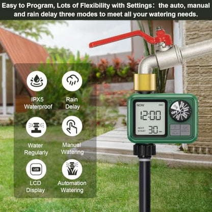 2 Pack Water Timer for Outdoor Garden Hose, Sprinkler Timer - style: 1 Brass Outlet-2 Pack