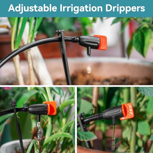 1/4" Drip Irrigation Drippers with Support Stakes, 25 Set - color: 25set Drippers with Support Stakes