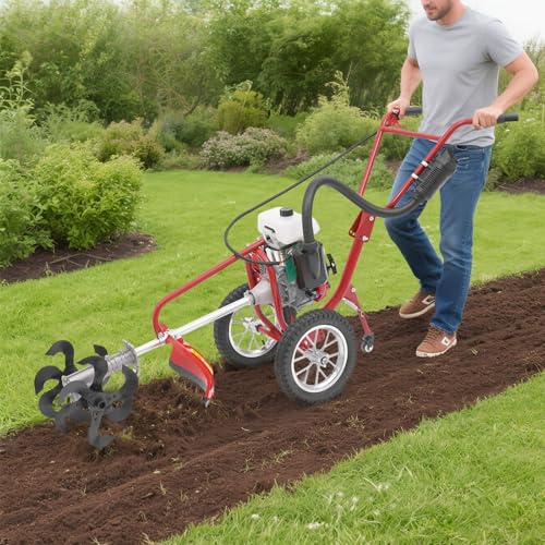 4HP 3-in-1 Gasoline Cultivator, 4-Stroke 63CC Lawn Mower - size: 4HP 3-in-1