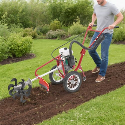 4HP 3-in-1 Gasoline Cultivator, 4-Stroke 63CC Lawn Mower - size: 4HP 3-in-1