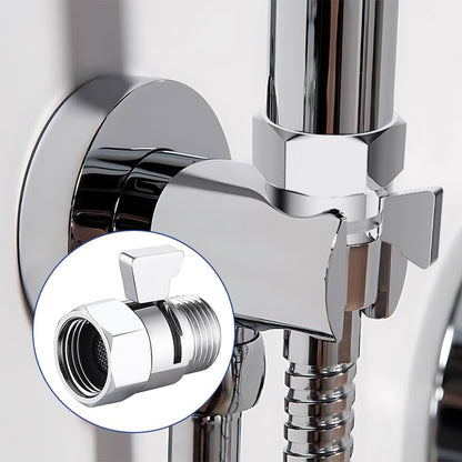 Shower Head Brass shut off Valve,Water Flow Control Valve for shower head,Water Pressure Regulator G1/2，Chrome
