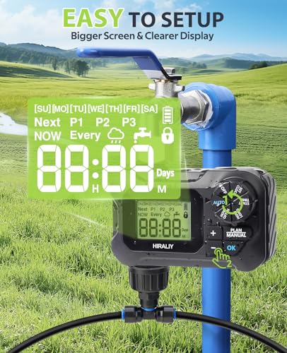 HIRALIY 59FT Drip Irrigation Kit with Water Timer, Quick-Connect - size: 59 feet