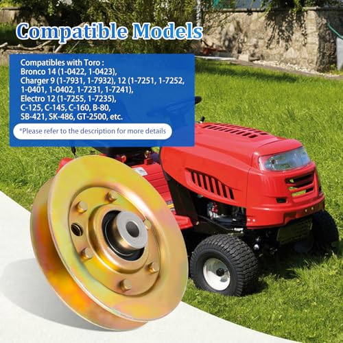 UP2WIN 756-0487 Idler Pulley Compatible with Toro Bronco 14 Commando 800 Groundsmaster 120, V-Idler Pulley Compatible with Snapper 25065 25065S 25066 25066S, Replace 1-1029 95-7668 756-1208 7011029 - size: 756-0487_1pc