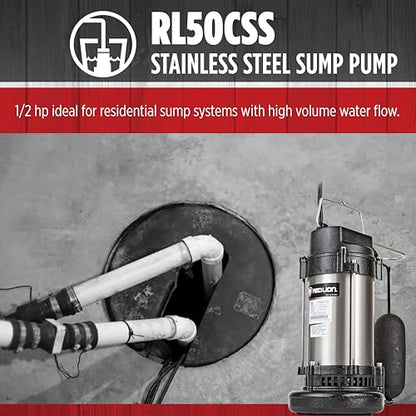 Red Lion RL50CSS, 115V, 1/2 HP, 3900 GPH Automatic Sump Pump, 10' Cord - style: 1/2 HP, 3900 GPH