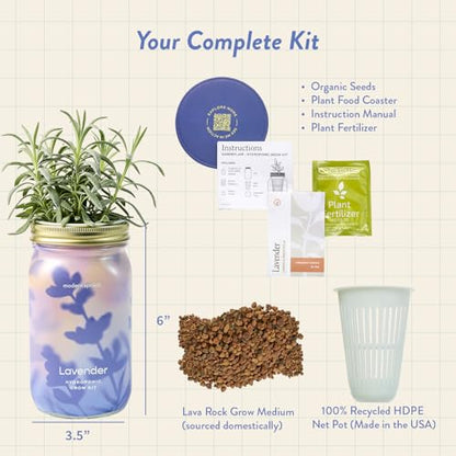 Modern Sprout Hydroponic Grow + Harvest Bundle - color: Lavender Garden Jar + Lavender Shears