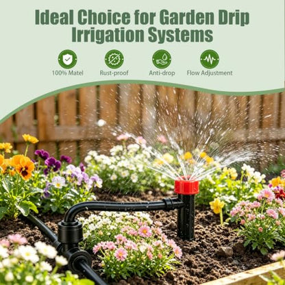 47 Pack Quick Connect 1/4" Drip Irrigation Fittings Kit, 1/4'' Drip Irrigation Tubing Push-to-Fit Connectors Parts- 5 Shut Off Valve, 10 Tees, 10 Couplings, 10 Elbows,10 End Plugs, 2 Faucet Adapters - size: 47PCS 1/4" quick connect fittings