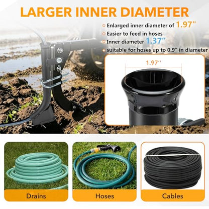 Pipe Layer Attachment for Hitch Mounted Ripper, Flexible Pipe Laying Tool for 3-Point Subsoiler Trencher, Fits ATV UTV Tractor, Max 1.37" Diameter