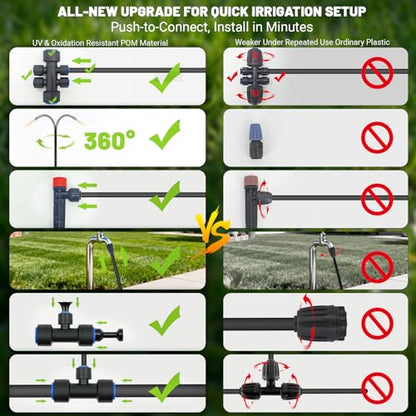 230FT Drip Irrigation Kit with 34 Emitters, 3 Spray Types, Watering System - size: 230FT
