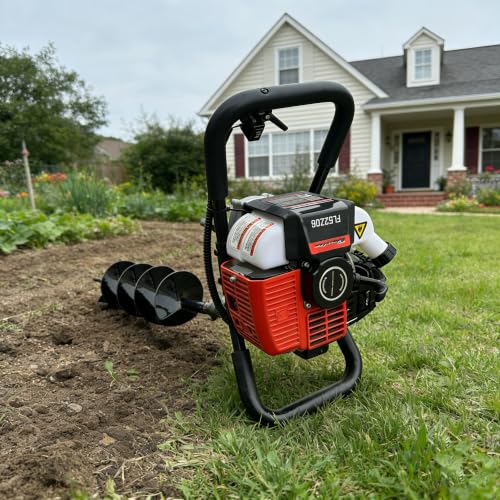 Fenceline 52cc Gas Powered Earth Auger Combo w/6 Inch Auger Drill Bit EPA Compliant