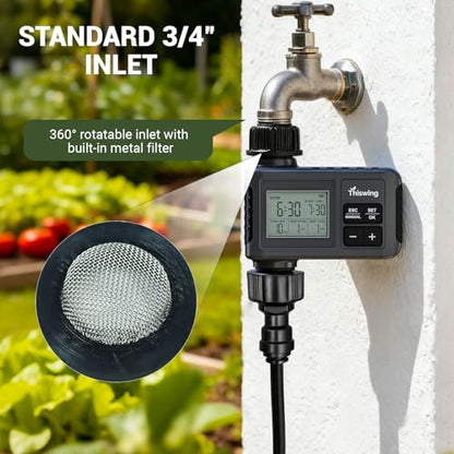 360° Adjustable Drip Irrigation System with 16 Nozzles & Water Timer - size: 50FT