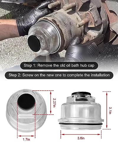 2 Pcs Hub Oil Cap Kit 3 3/4" Threads Diameter Replace K71-859-00 K568220 - size: 2 Pcs