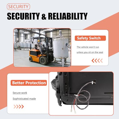 Universal Forklift Seat, Tractor Seat with Safety Belt, Adjustable Back and Operator Position Switch,for Tractor,Excavator Skid Loader Backhoe Dozer Telehandler