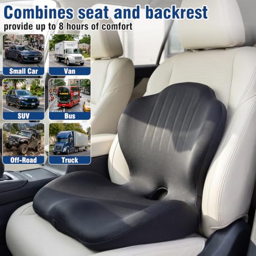 Car Seat Cushion Office Chair Cushion with Lumbar Support Pillow - color: Black