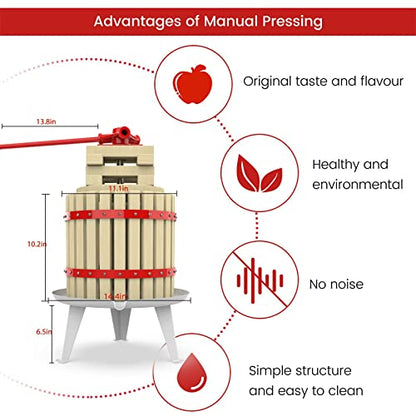 Fruit and Apple Crusher and Apple Cider Wine Press with Filter Bag