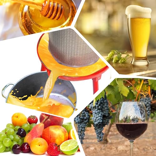 Hydraulic Fruit Press 5.3 Gallon 20L Stainless Steel Basket Manual Apple Grape Wine Cider Juicer Vegetable Nut Milk Extractor Water Powered Juice Maker Red - size: 5.3 Gallon / 20 Liters